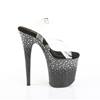Pleaser - FLAMINGO808SPKL02 Sandaal met enkelband, Paaldans schoenen - Zwart/Transparant Product image